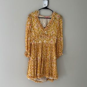 Yellow anthropology long sleeve dress